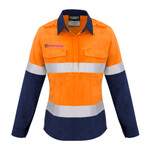 Womens FR Closed Front Hooped Taped Spliced Shirt