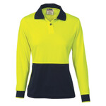 Womens HiVis Two Tone Long Sleeve Polo Shirt