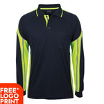 Mens Street Panel Long Sleeve Polo