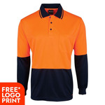 Mens Hi Vis Long Sleeve Jacquard Non Cuff