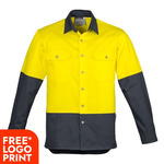 Mens Hi Vis Spliced Industrial Shirt