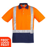 Mens Hi Vis Spliced Polo - Short Sleeve Shoulder Taped