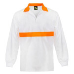 Unisex Food Industry Jac Shirt With Contrast Collar And Chestband - Long Sleeve
