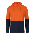 Mens Hi Vis Long Sleeve Cotton Tee with Hood