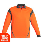 Mens Hi Vis Aztec Polo - Long Sleeve